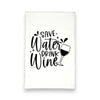 Green Bee Tea Towels - Save Water Drink Wine Kitchen Tea Towel: Black