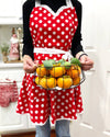 Adjustable Flirty Hostess Apron: Red Polka Dots