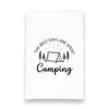 Green Bee Tea Towels - The Best Days Are Spent Camping Kitchen Tea Towel