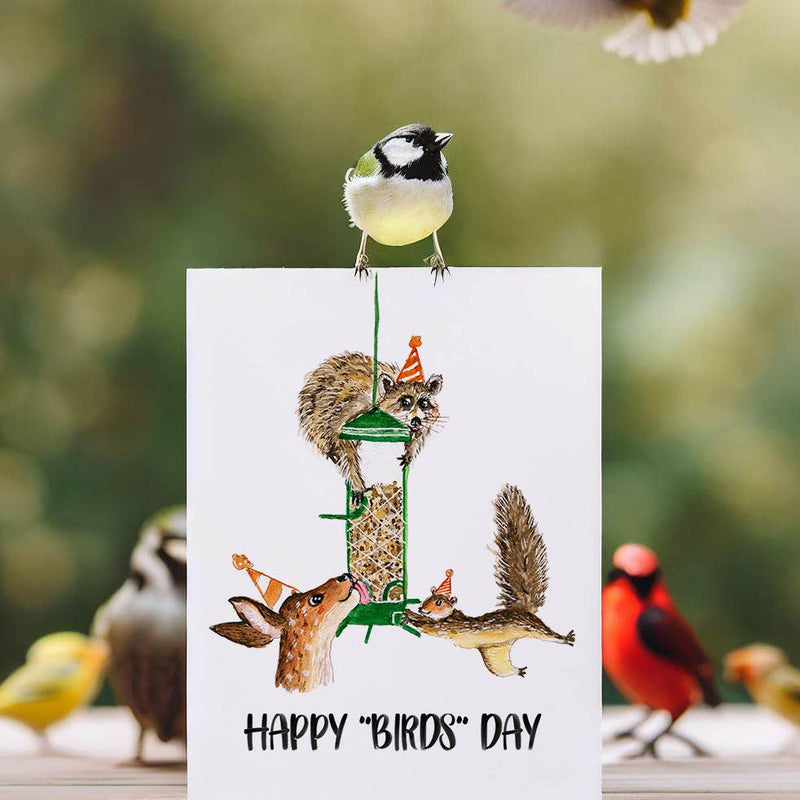 Liyana Studio - Bird Feeder Birthday - Funny Birthday Card