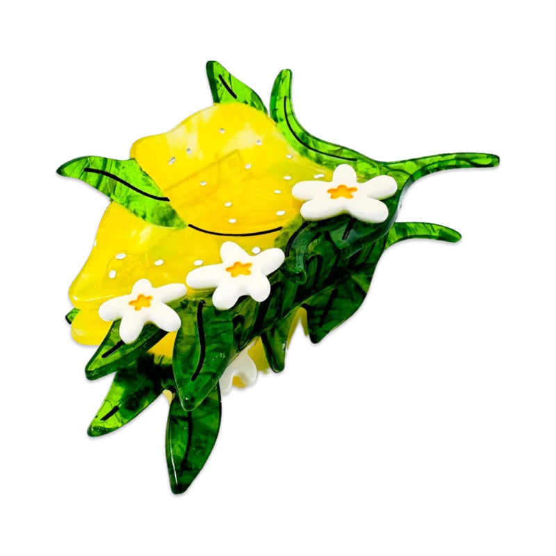 Jenny Lemons - Large Lemon and Flowers Hair Claw Clip