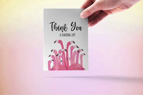 Flamingos Flock Thanks - Funny Thank You Card