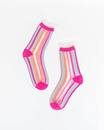 Sock Candy - Candy Stripe Ruffle Crew Sock