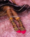 Sock Candy - Pearls & Jewels Black Sheer Ankle Sock