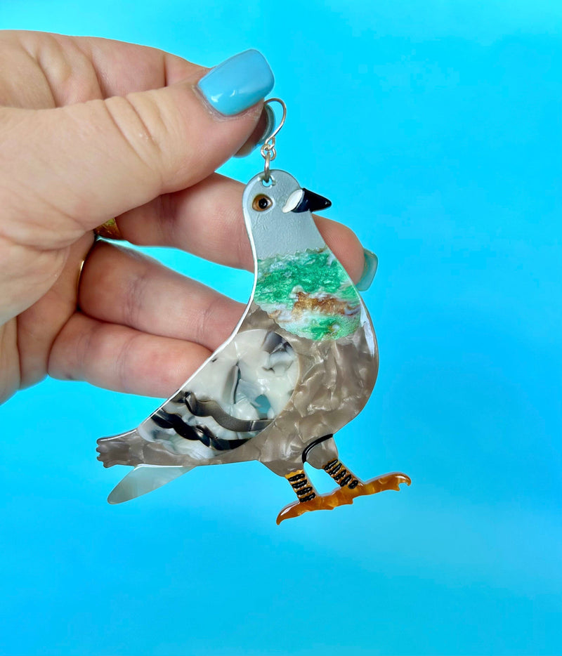 The Peach Fuzz - Pigeon Earrings