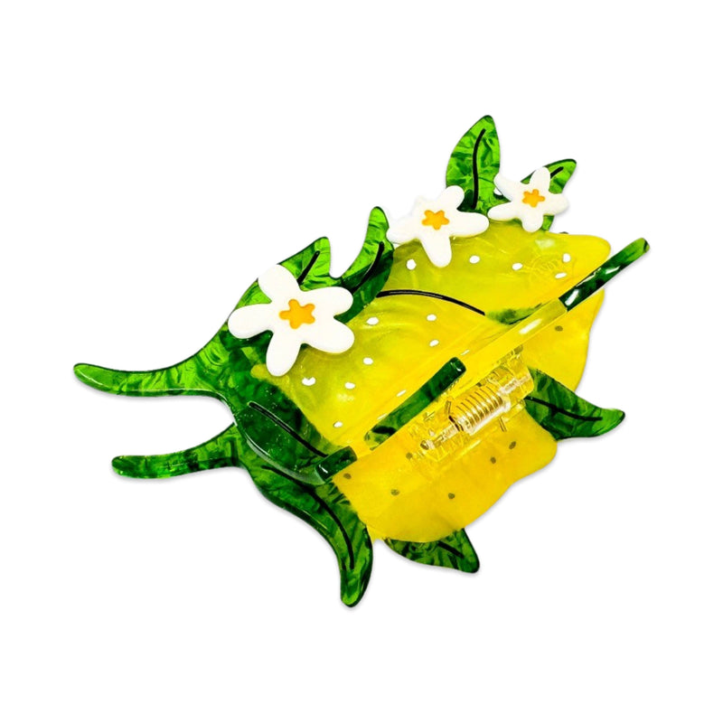 Jenny Lemons - Large Lemon and Flowers Hair Claw Clip