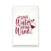 Green Bee Tea Towels - Save Water Drink Wine Kitchen Tea Towel: Black