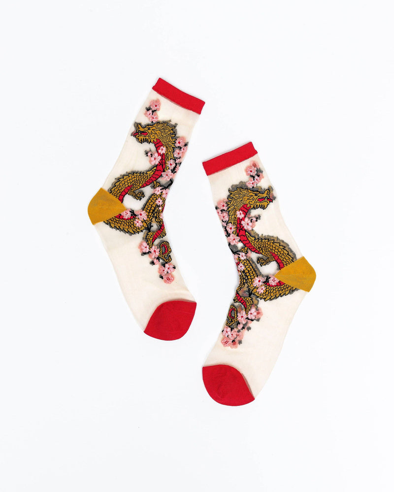 Sock Candy - Year of the Dragon Sheer Crew Sock: Size I: Fits US W5.5-9.5