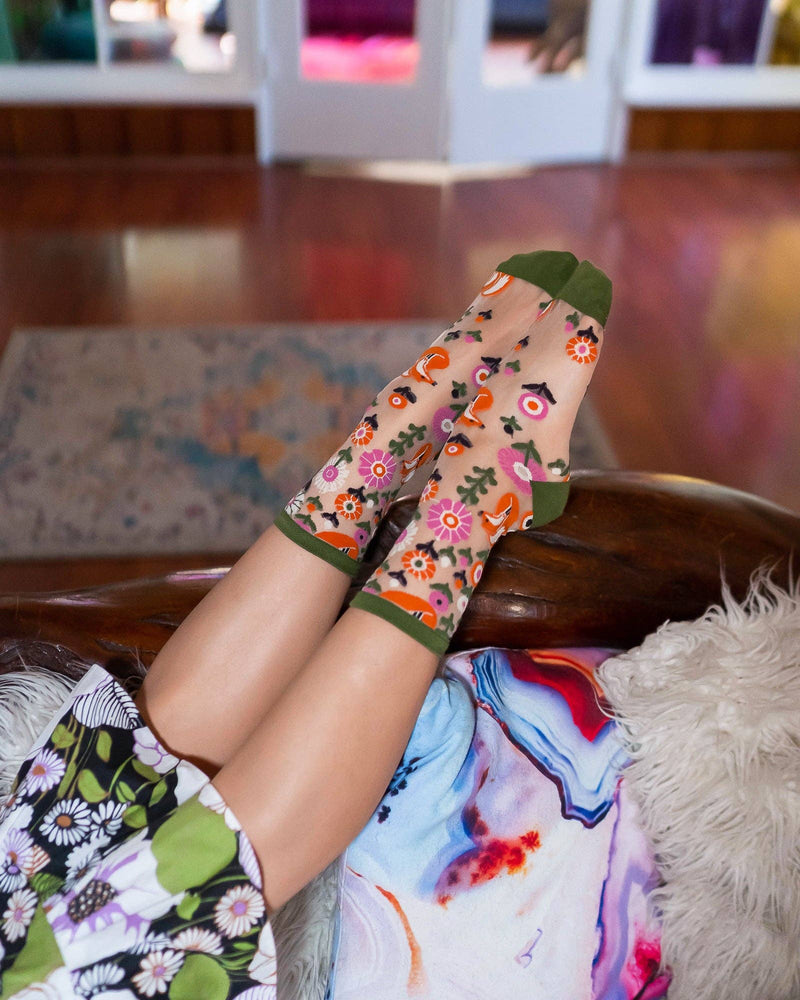 Sock Candy - Feeling Foxy Sheer Crew Sock