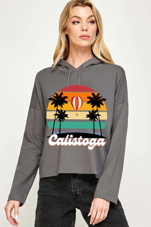 Calistoga Graphic Cotton Crop Hoodie