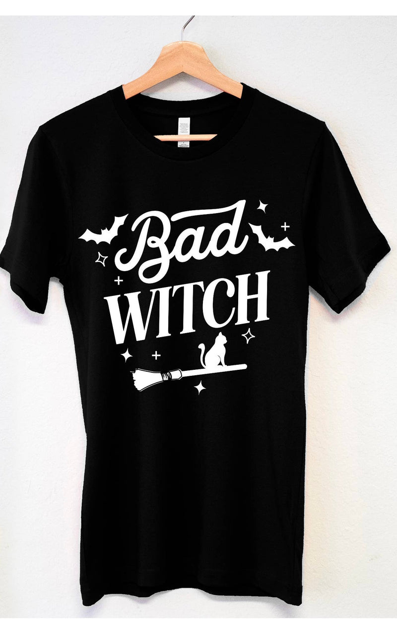 Bad Witch Women's HALLOWEEN T-Shirt: BAD WITCH - Black