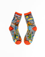 Sock Candy - La Dolce Vita Black Sheer Crew Sock