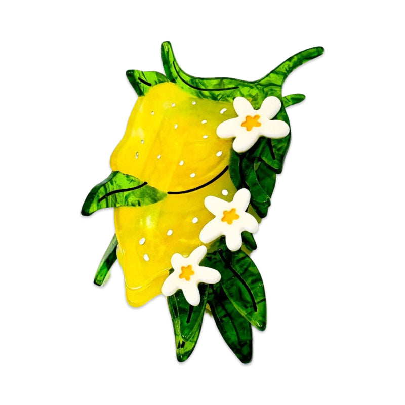 Jenny Lemons - Large Lemon and Flowers Hair Claw Clip