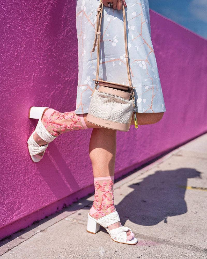Sock Candy - Cherry Blossom Sheer Crew Sock
