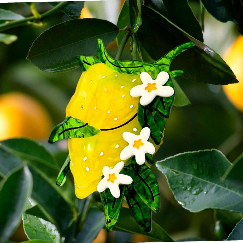 Jenny Lemons - Large Lemon and Flowers Hair Claw Clip