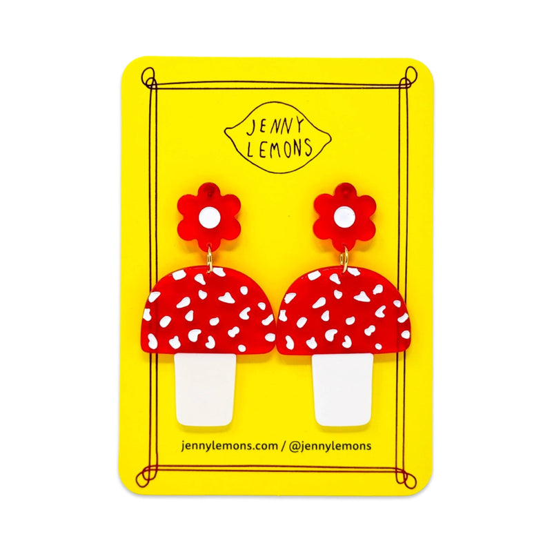 Jenny Lemons - Mushrooms and Flowers Acetate Earrings
