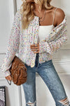 Sparkle Confetti Sweater Cardigan: White