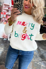 Merry & Bright Round Neck Casual Sweater