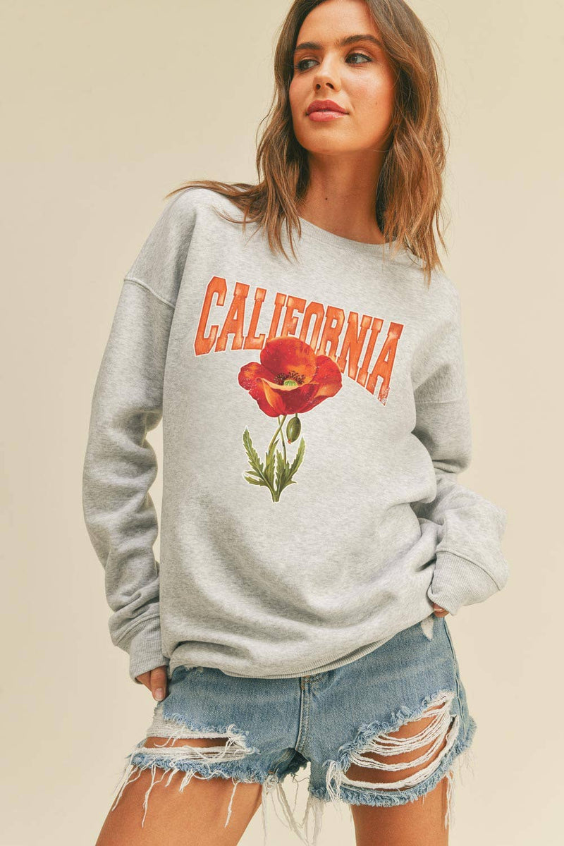 California Graphic Sweatshirts: M / Heather Dusty