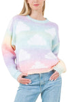 Vanilla Monkey - Cloud Pattern Rainbow Sweater: MULTI / 3-3 (S/M-M/L)