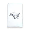 Green Bee Tea Towels - Pig Flour Sack Kitchen Tea Towel: Black