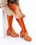 Sock Candy - Interlocking Plaid Knee High Sock