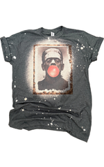 Frankenstein Bubblegum Halloween Bleached Tee