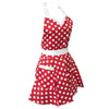 Adjustable Flirty Hostess Apron: Red Polka Dots