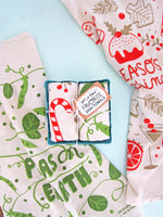 The Neighborgoods - HAPPY HOLIDAYS (Peas, Seasons Eatings) - Tea Towel Set of 2