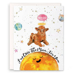 Liyana Studio - Holy Cow Over The Moon - Funny Congratulation Card