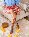 Sock Candy - La Dolce Vita Black Sheer Crew Sock