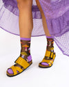 Sock Candy - Magic Mushrooms Black Sheer Crew Sock: Size I: Fits US W5.5-9.5