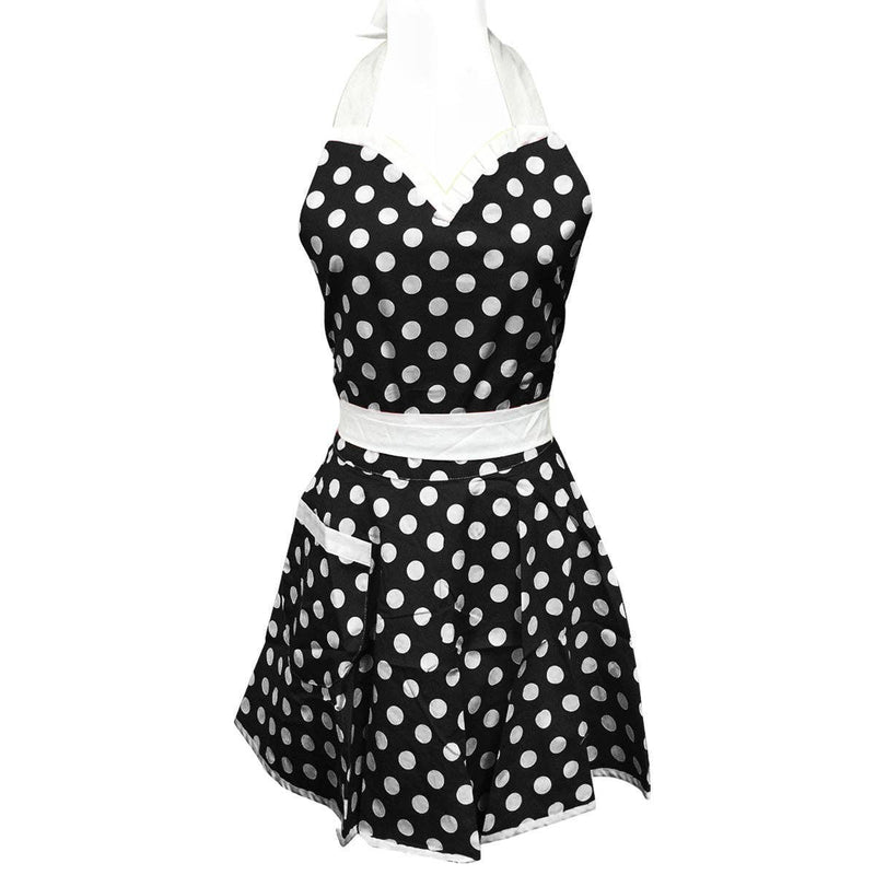 Adjustable Flirty Hostess Apron: Red Polka Dots