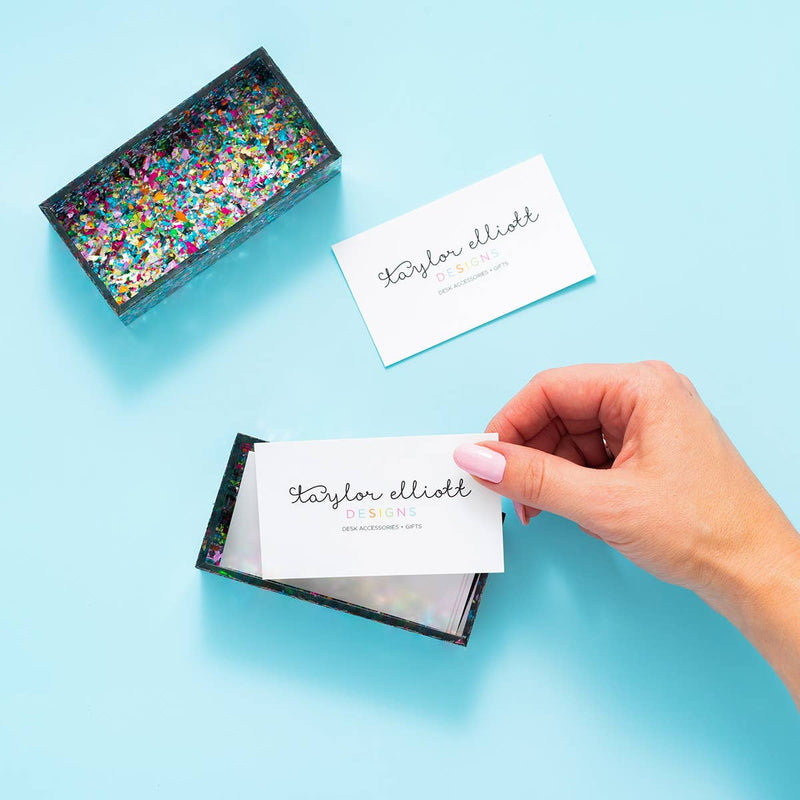 Taylor Elliott Designs - Business Card Holder - Colorful Confetti