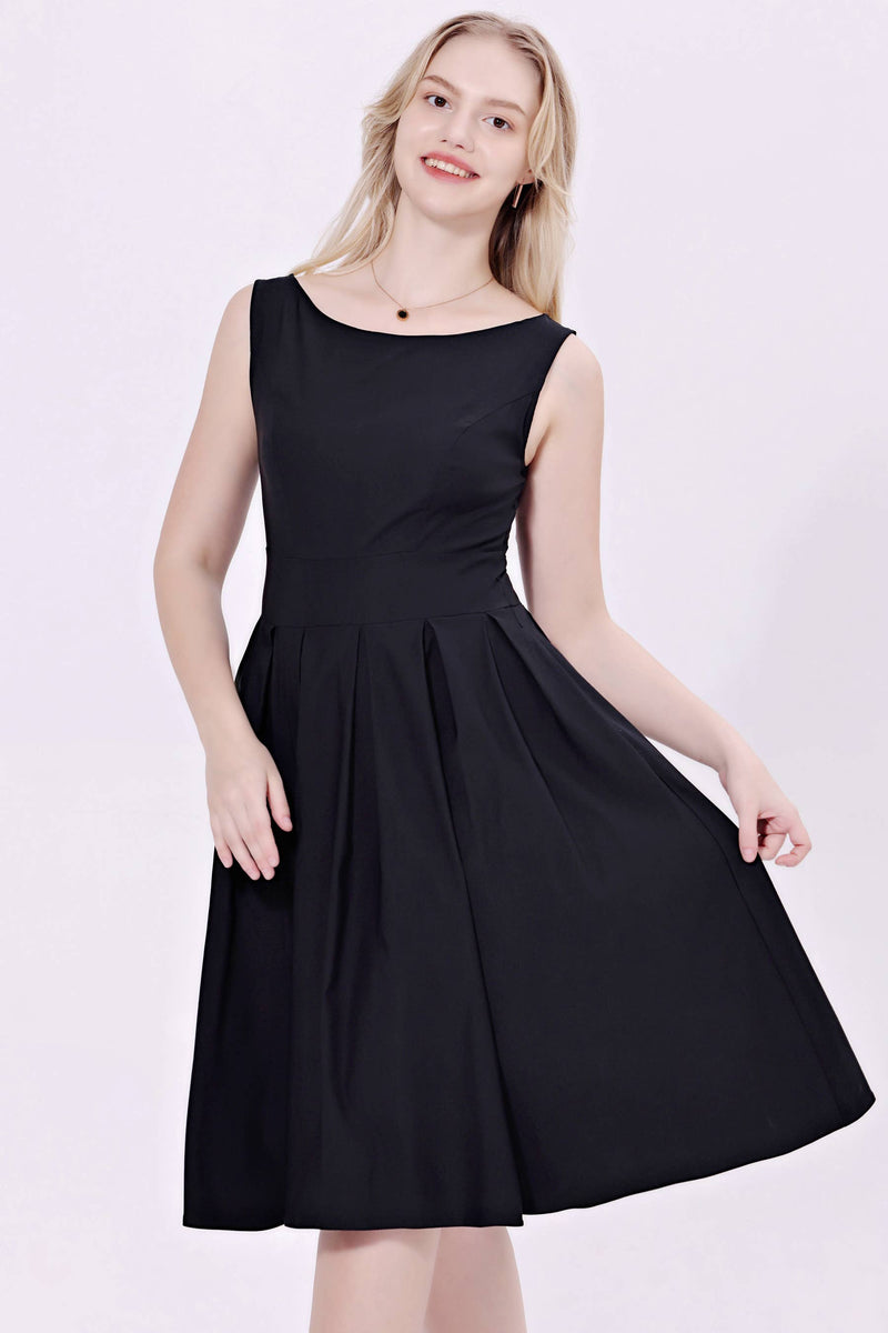 Miss Lulo LBD - Fit & Flare Dress With Pockets Black Miss Lulo LBD - Fit & Flare Dress With Pockets Black