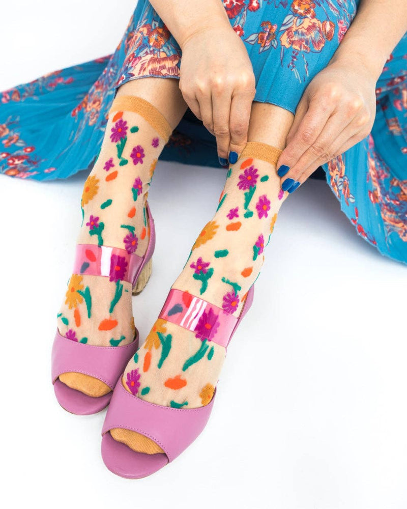 Sock Candy - Ditsy Floral Sheer Ankle Sock