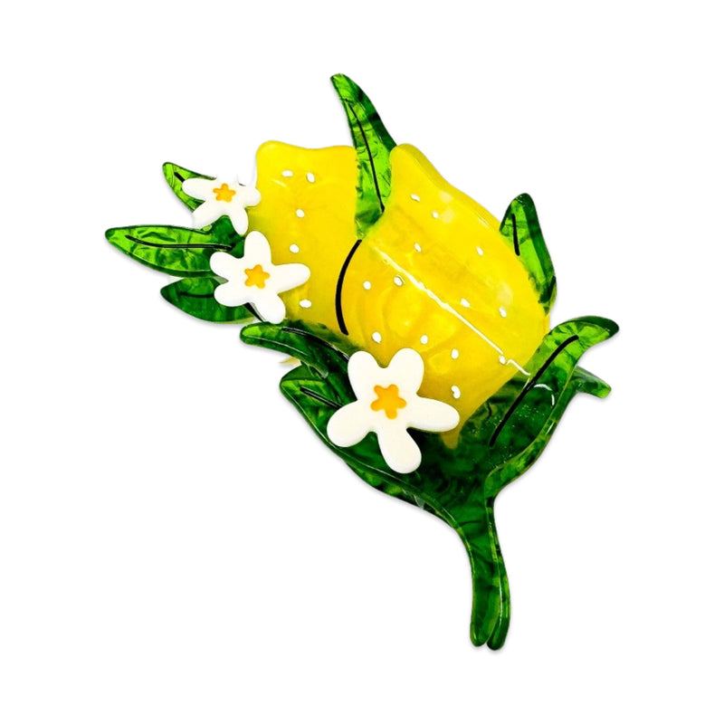 Jenny Lemons - Large Lemon and Flowers Hair Claw Clip