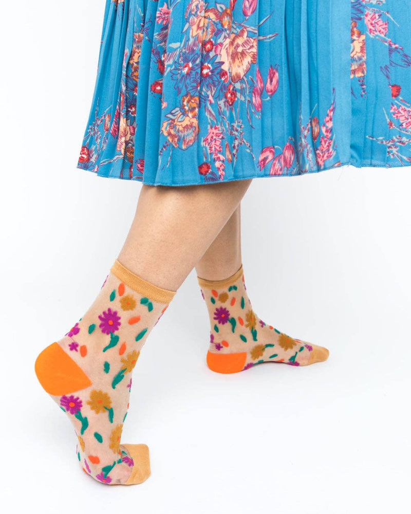 Sock Candy - Ditsy Floral Sheer Ankle Sock