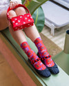 Sock Candy - Watercolor Poppy Printed Ankle Sock