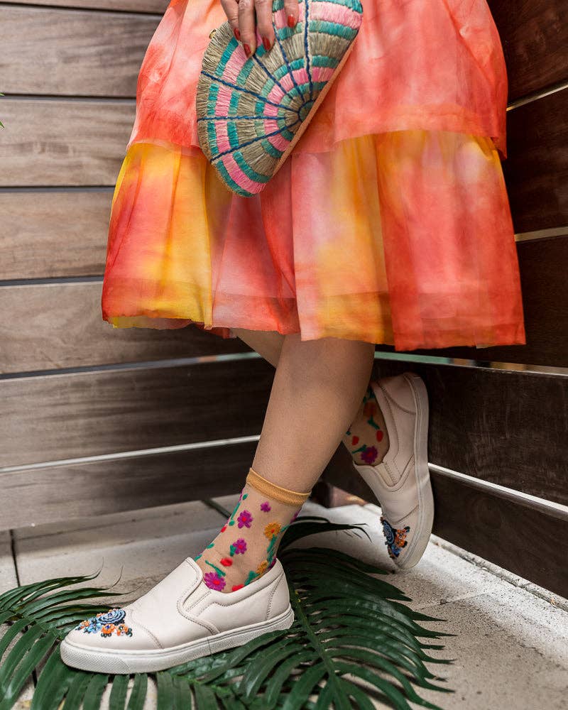 Sock Candy - Ditsy Floral Sheer Ankle Sock