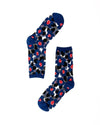 Sock Candy - Bold Blue Floral Sheer Crew Sock