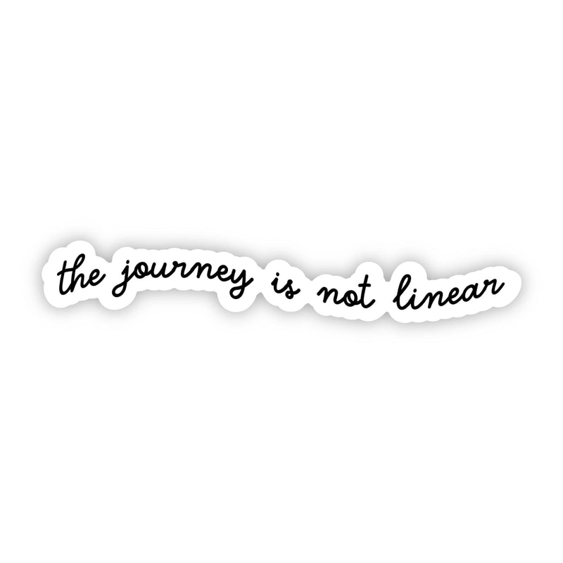 Big Moods - "The journey is not linear" cursive sticker