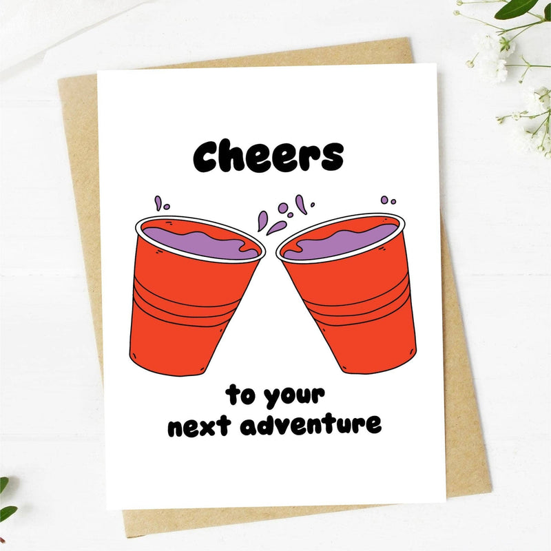 Big Moods - "Cheers To Your Next Adventure" Red Cups Card