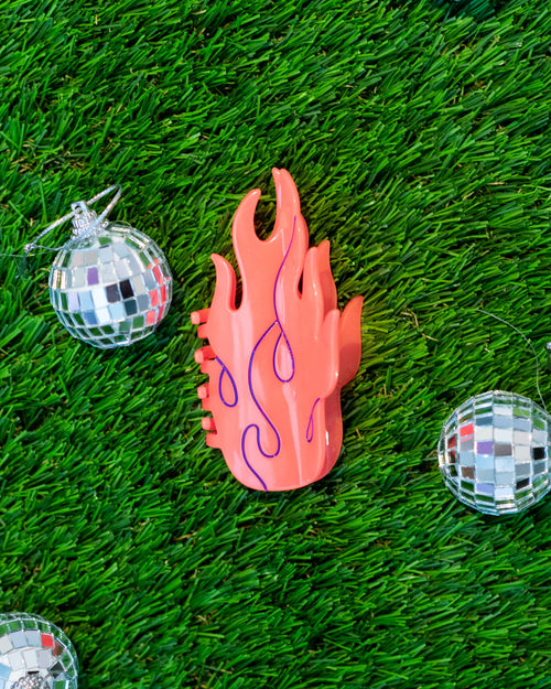 The Peach Fuzz - Flamin’ Hot Pink Flame Hair Claw