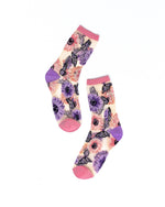 Sock Candy - Sunflower Butterfly Sheer Crew Sock