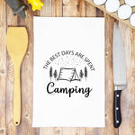 Green Bee Tea Towels - The Best Days Are Spent Camping Kitchen Tea Towel