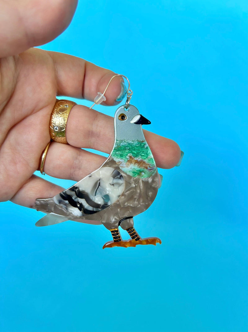 The Peach Fuzz - Pigeon Earrings