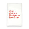 Green Bee Tea Towels - Stars Stripes Fireworks Freedom July 4th Kitchen Tea Towel