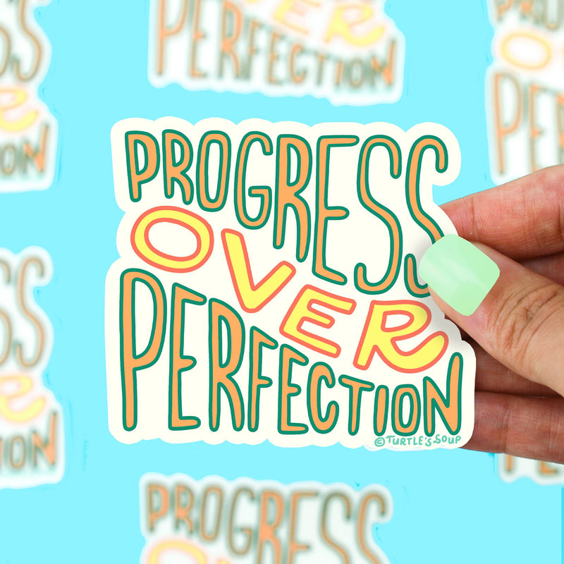 Progress Over Perfection Motivation Uplifting Vinyl Stickers