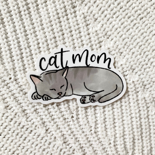Cat Mom Sticker 2x3in